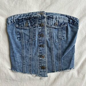 Denim Button-Up Corset Top